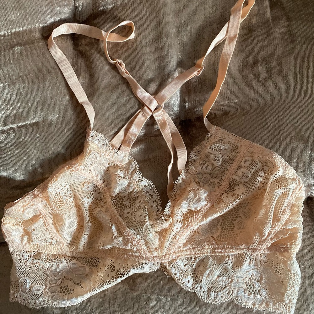 Apricot peach lace bralette by signature8